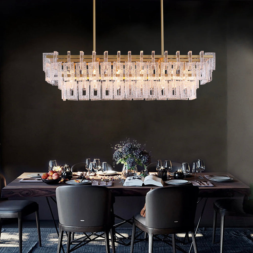 Lustre Rectangulaire Métal Salle à Manger
