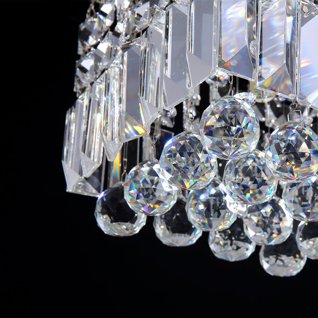 Plafonnier Carré Cristal Argenté