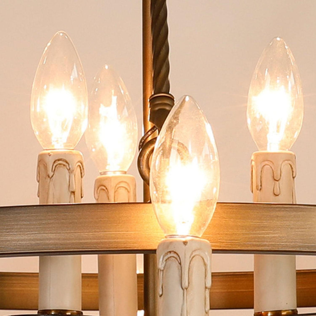 Lustre Rond Métal Salle à Manger Marron