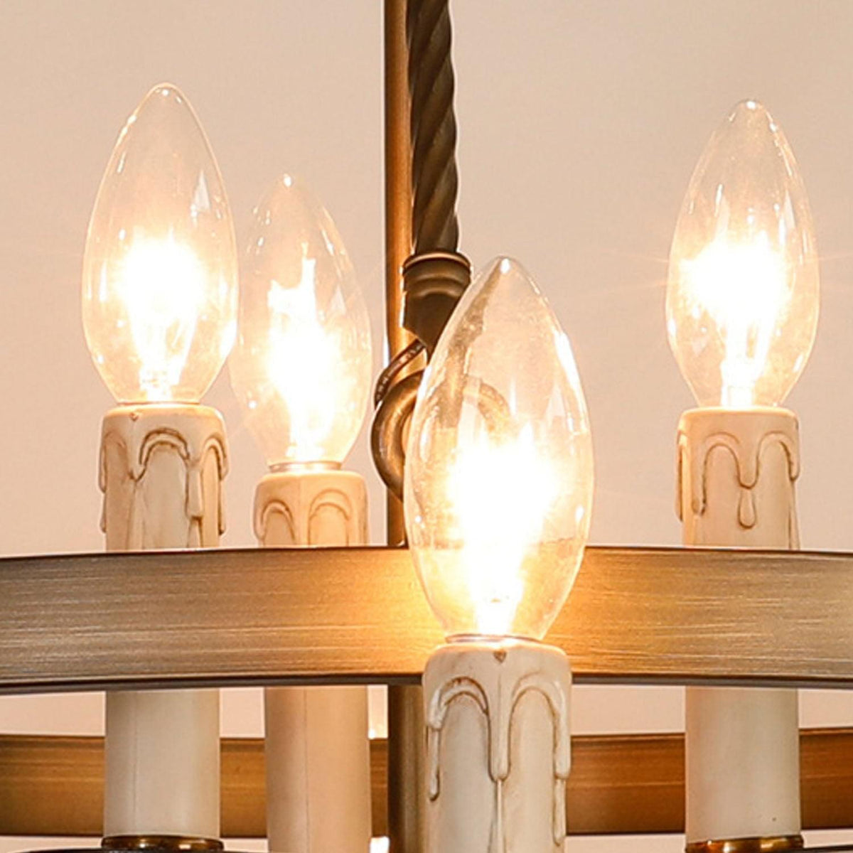 Lustre Rond Métal Salle à Manger Marron
