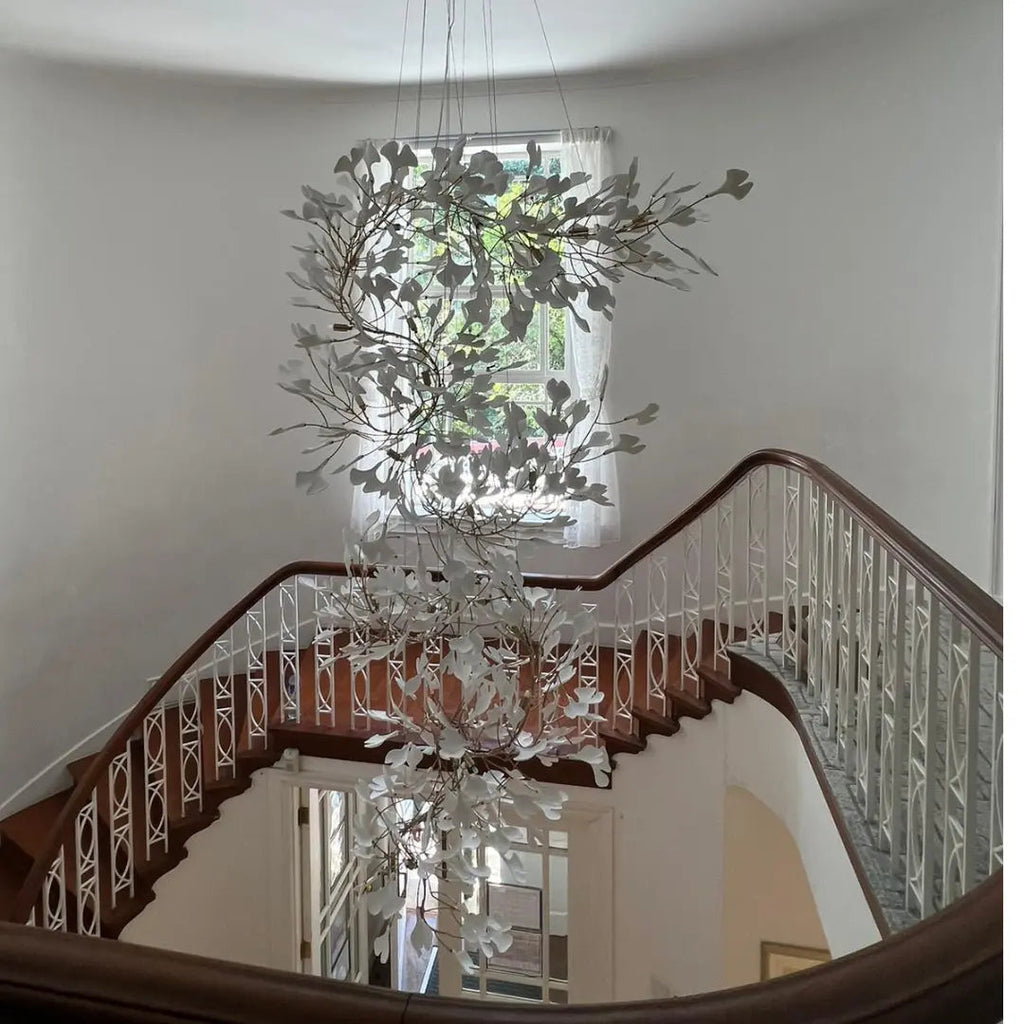 Lustre Floral Doré en Céramique