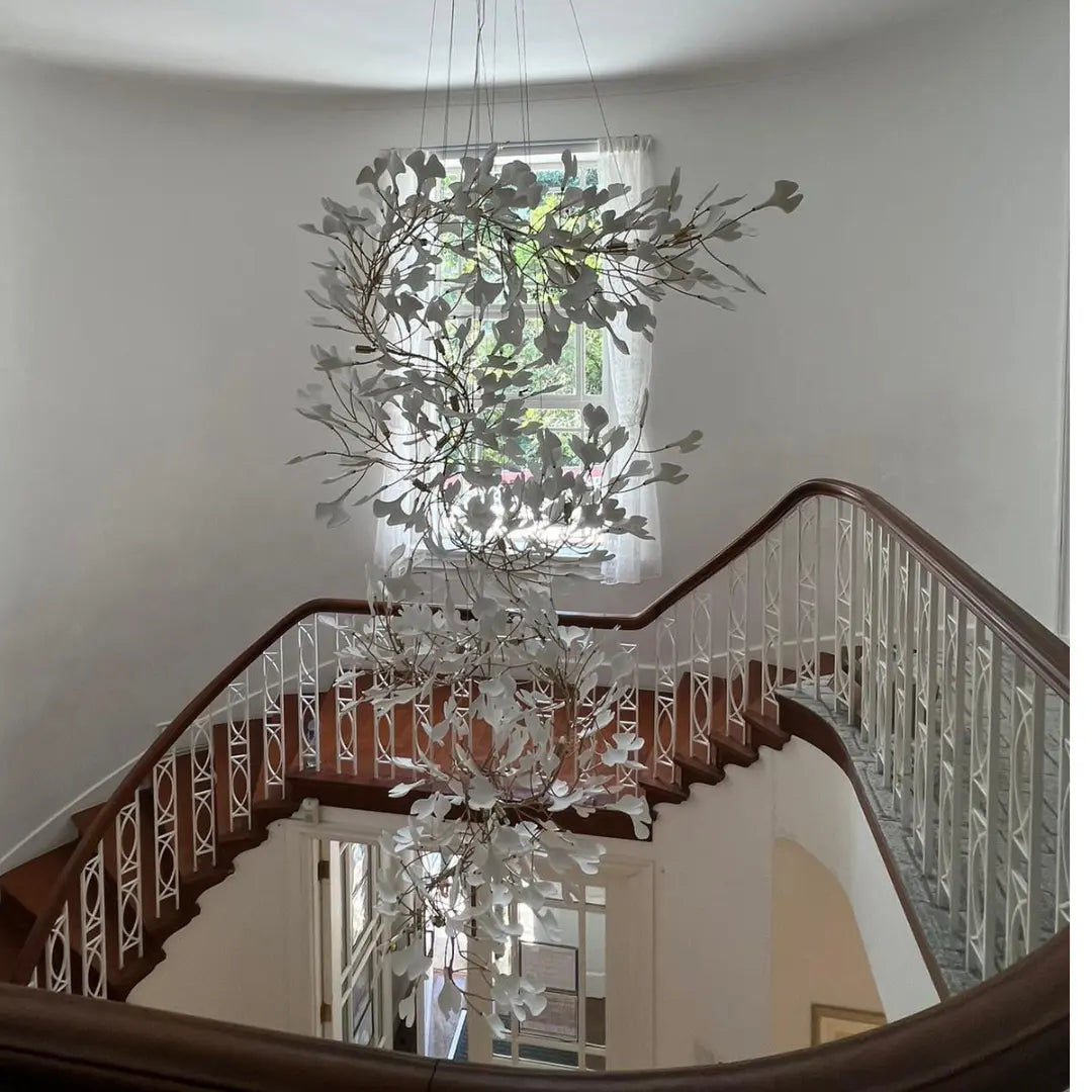 Lustre Floral Doré en Céramique