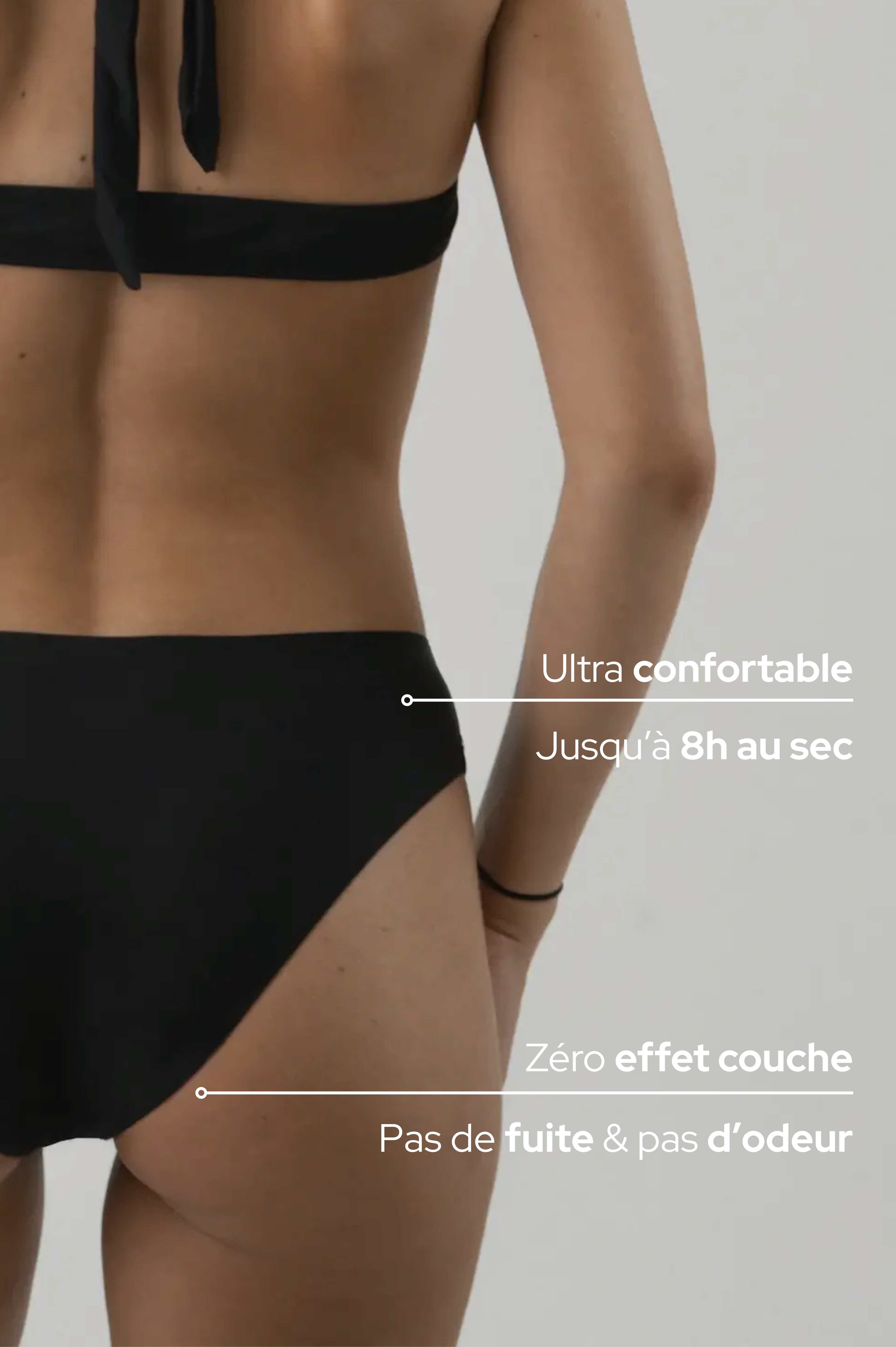 Bas de Maillot de Bain Menstruel Invisible et Sans Couture