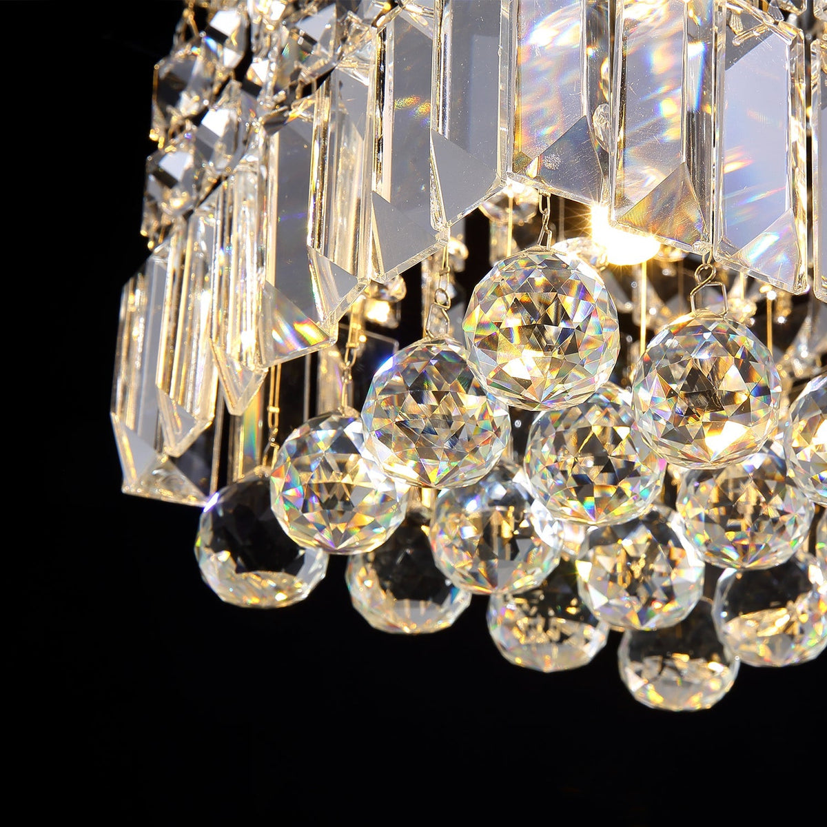 Plafonnier Carré Cristal Argenté