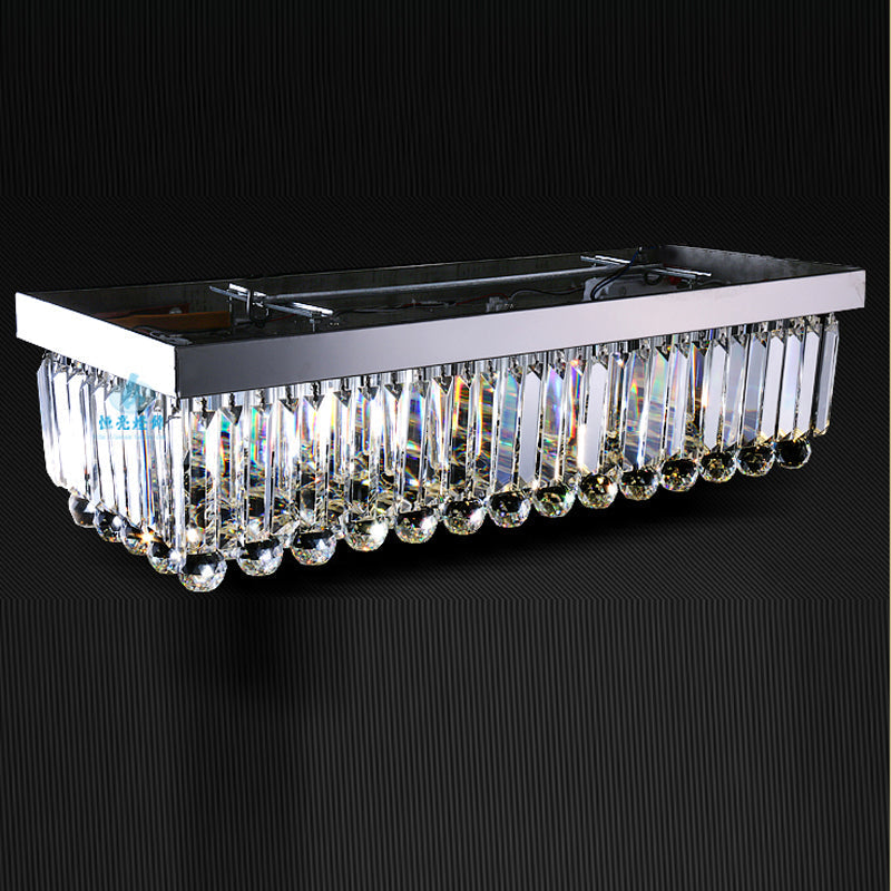 Lustre Rectangulaire Cristal Argenté Gouttes