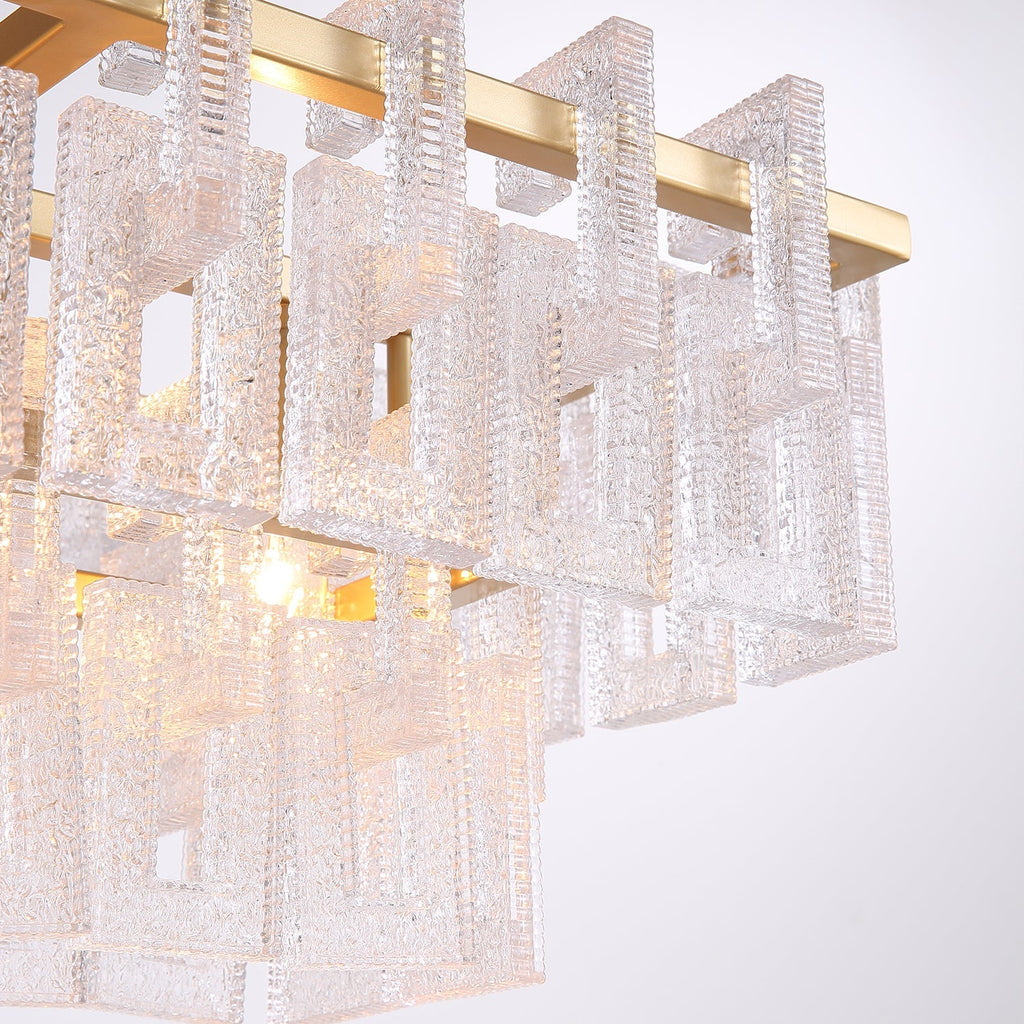 Lustre Rectangulaire Métal Salle à Manger