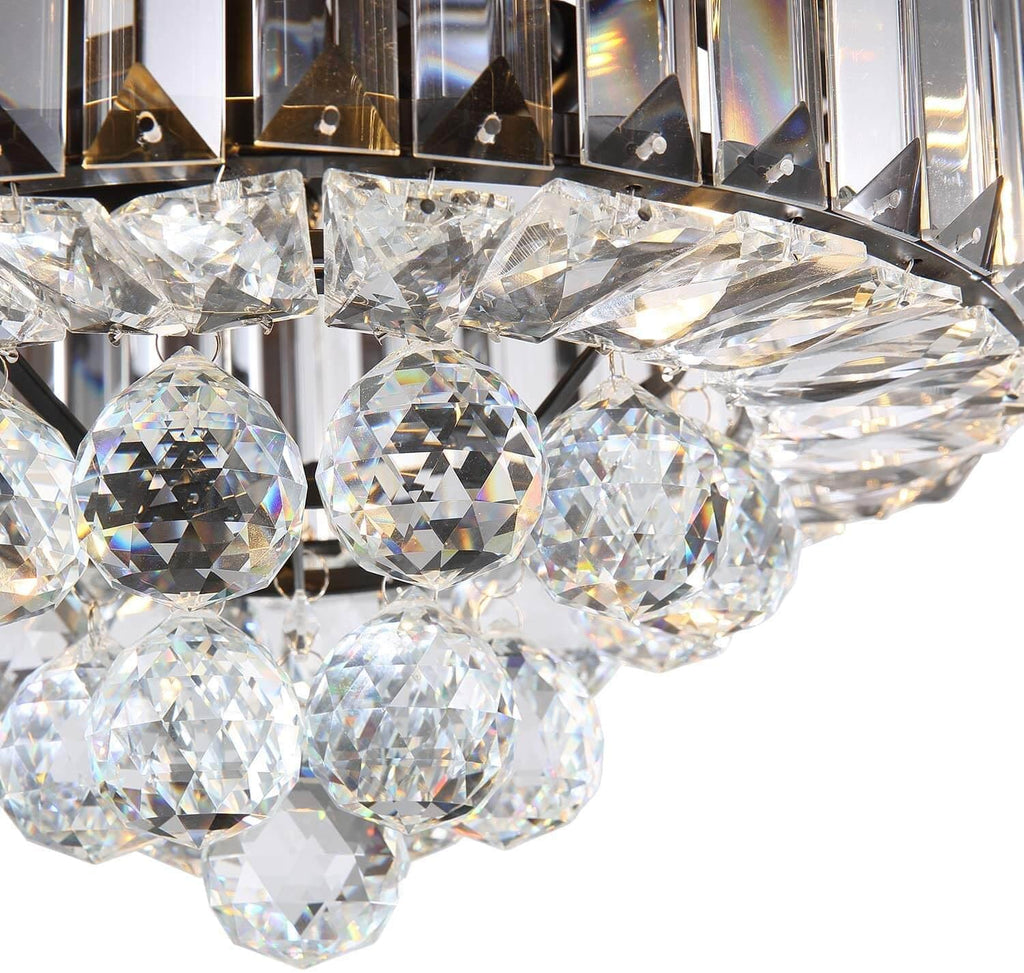 Ventilateur de Plafond Cristal Noir & Chrome