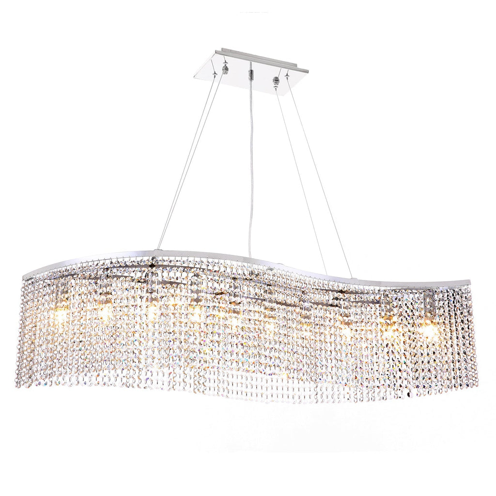 Lustre Rectangulaire Cristal Salle à Manger Vague