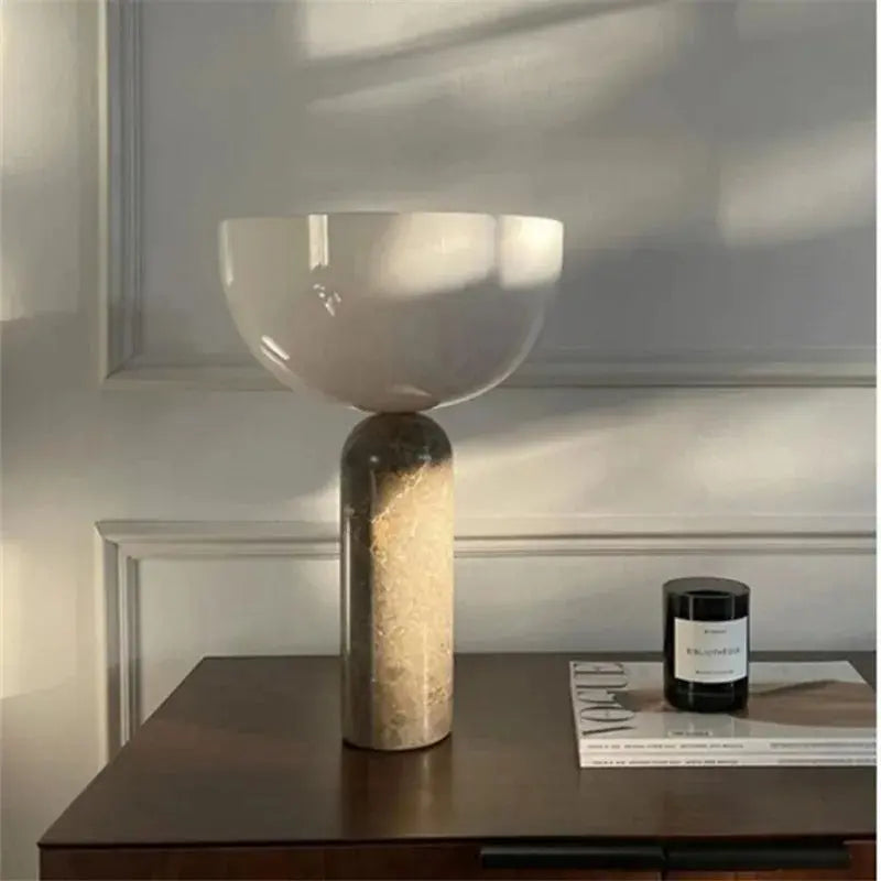 Lampe de Table LED en Marbre Design Danois