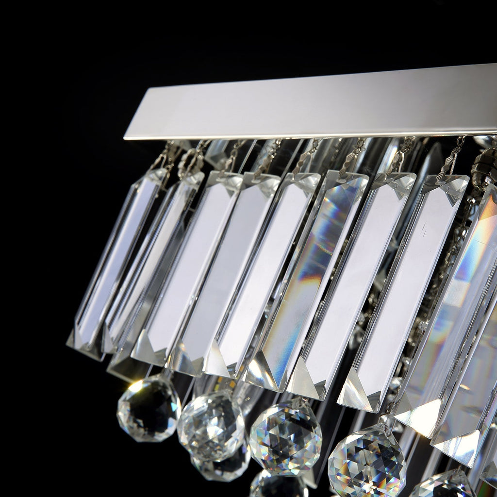 Lustre Carré Cristal Argenté Couloir