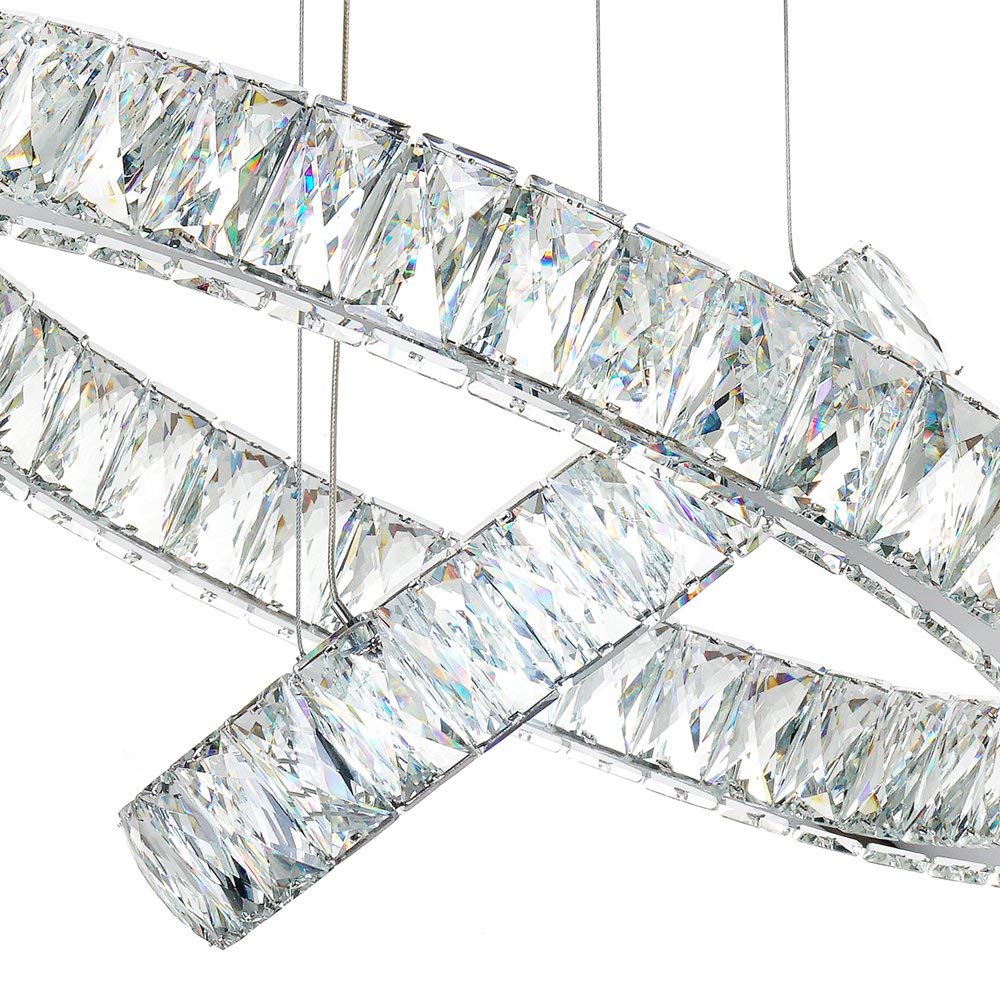 Lustre Anneau Cristal Argenté
