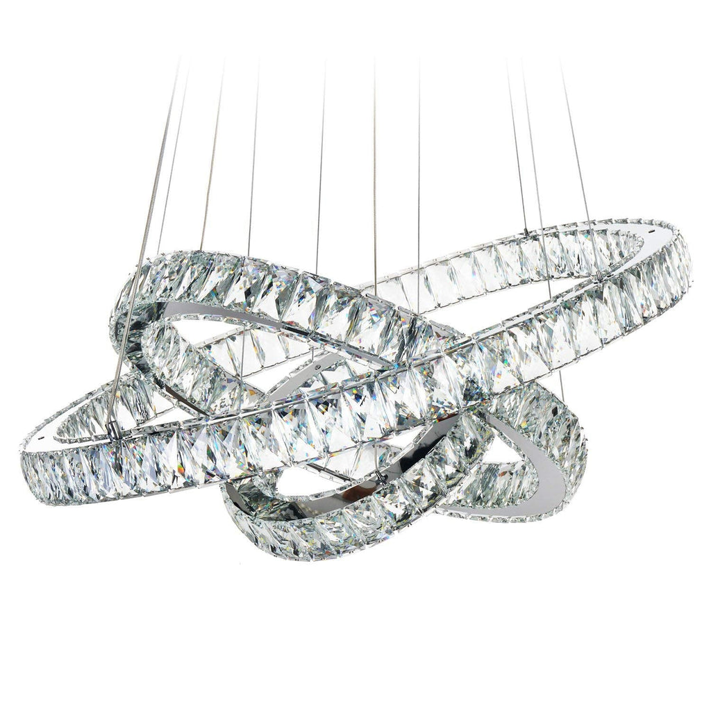 Lustre Anneau Cristal Argenté