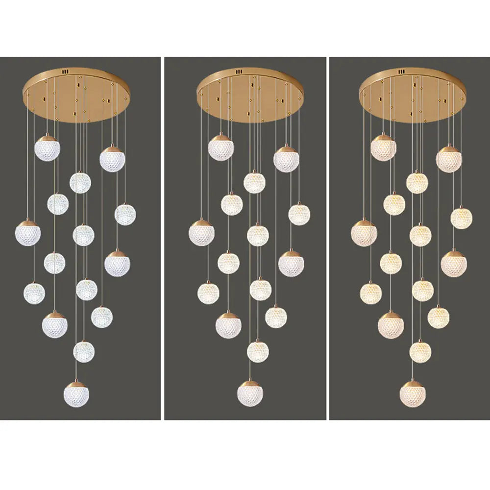 Lustre Bulle Doré en Acrylique