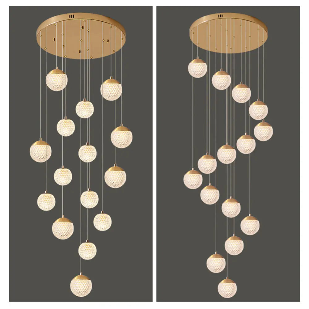 Lustre Bulle Doré en Acrylique