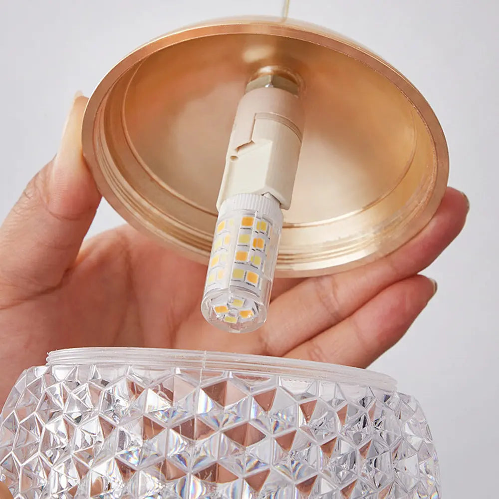 Lustre Bulle Doré en Acrylique