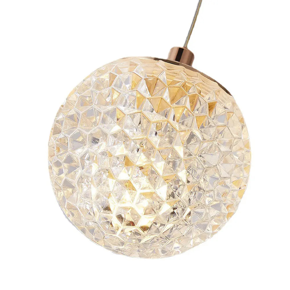 Lustre Bulle Doré en Acrylique