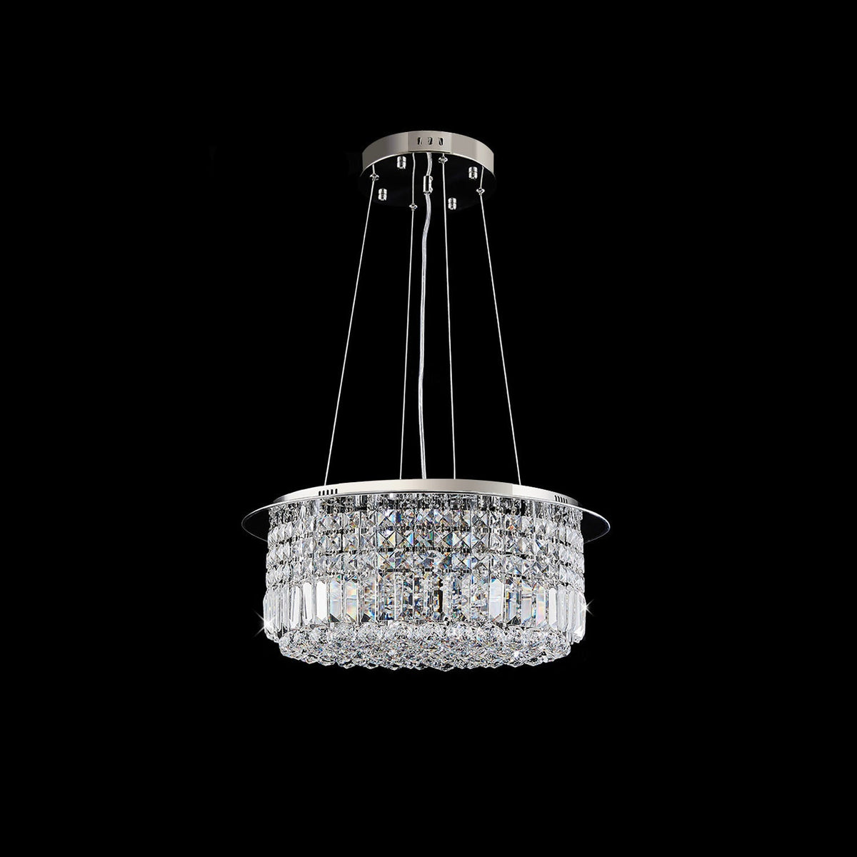Lustre Rond Cristal Salle à Manger Tambour