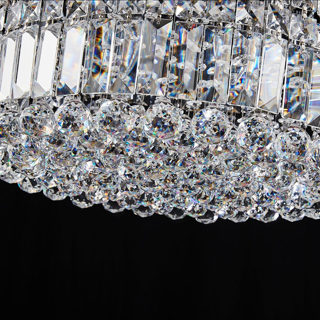 Lustre Rond Cristal Salle à Manger Tambour