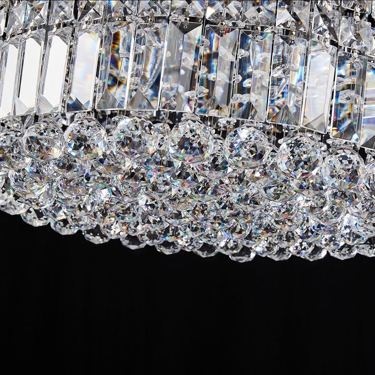 Lustre Rond Cristal Salle à Manger Tambour