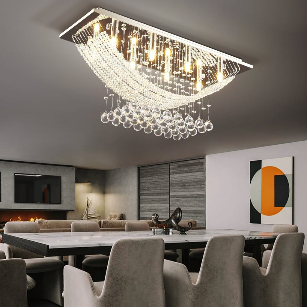 Lustre Arrondi Cristal Salle à Manger