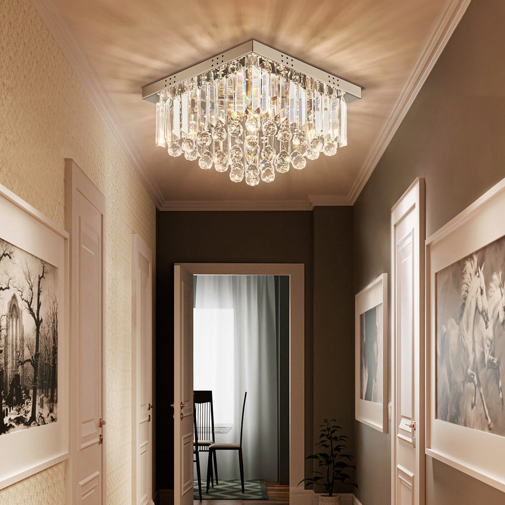 Lustre Carré Cristal Salle à Manger