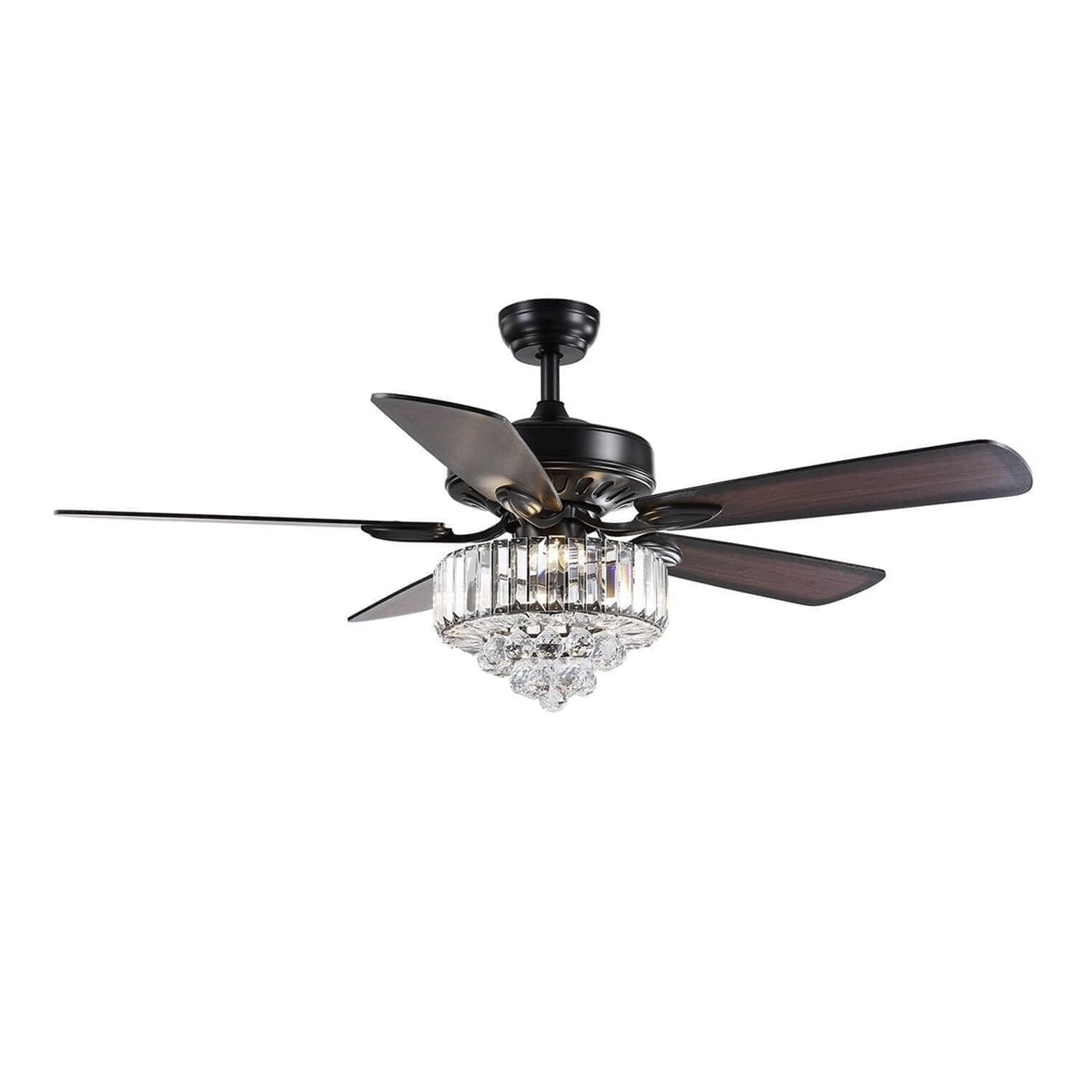Ventilateur de Plafond Cristal Noir & Chrome