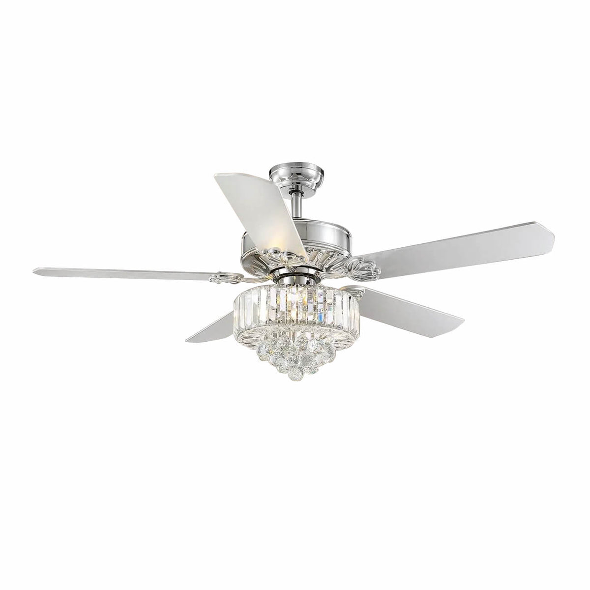 Ventilateur de Plafond Cristal Noir & Chrome