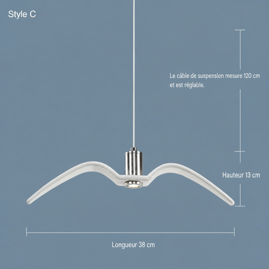 Lampe Suspendue Envol d’Oiseaux Décorative
