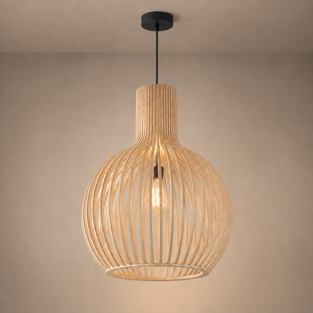 Lampe Suspendue Bois Scandinave Nola