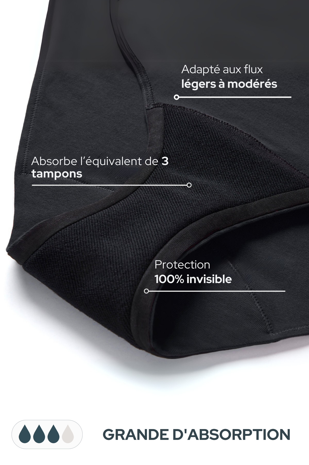 Maillot de bain menstruel une pièce dos nageur Evalaya – vue 5