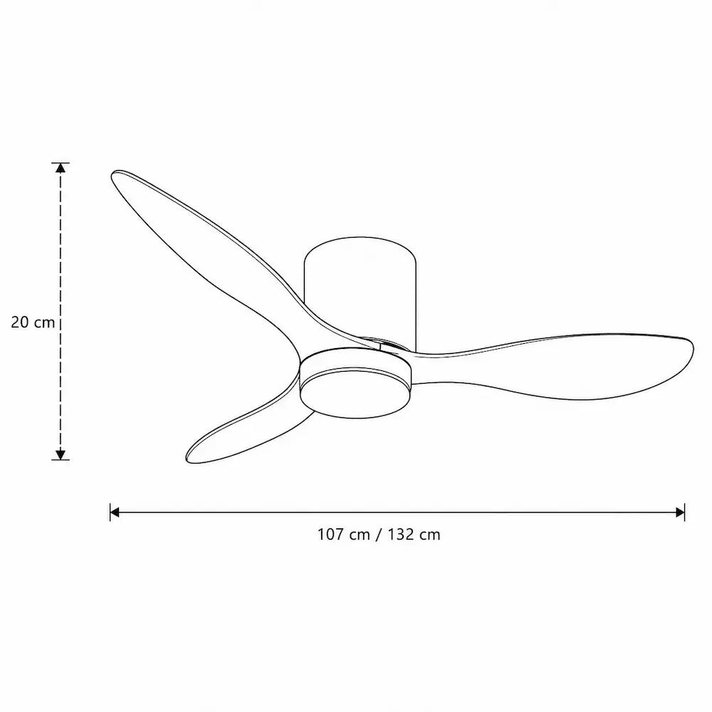 Ventilateur de Plafond Silencieux Bois Clair LED