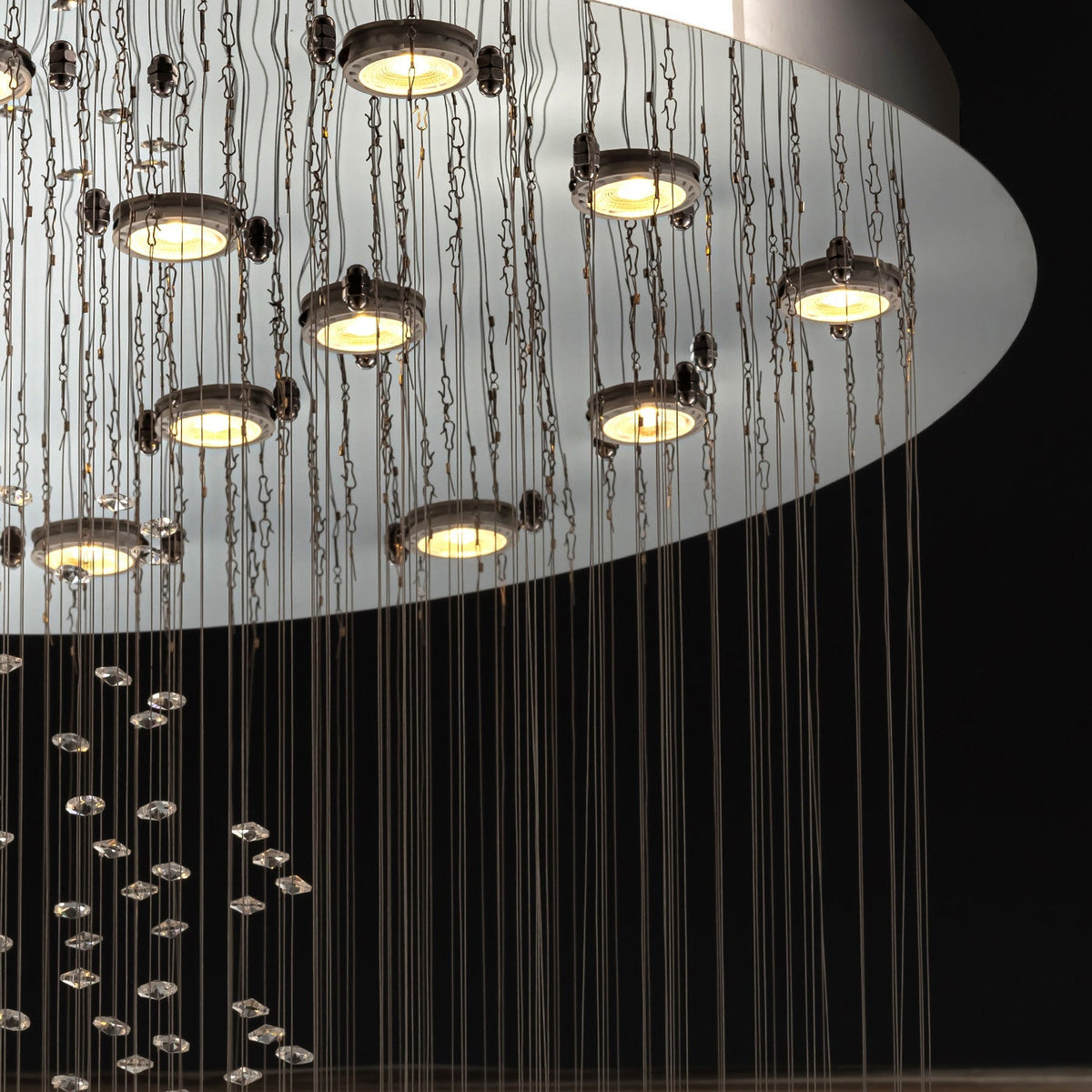 Lustre Gouttes Cristal Entrée