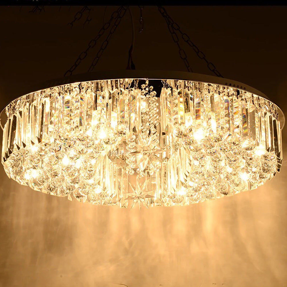 Lustre Rond Cristal Salon Lune