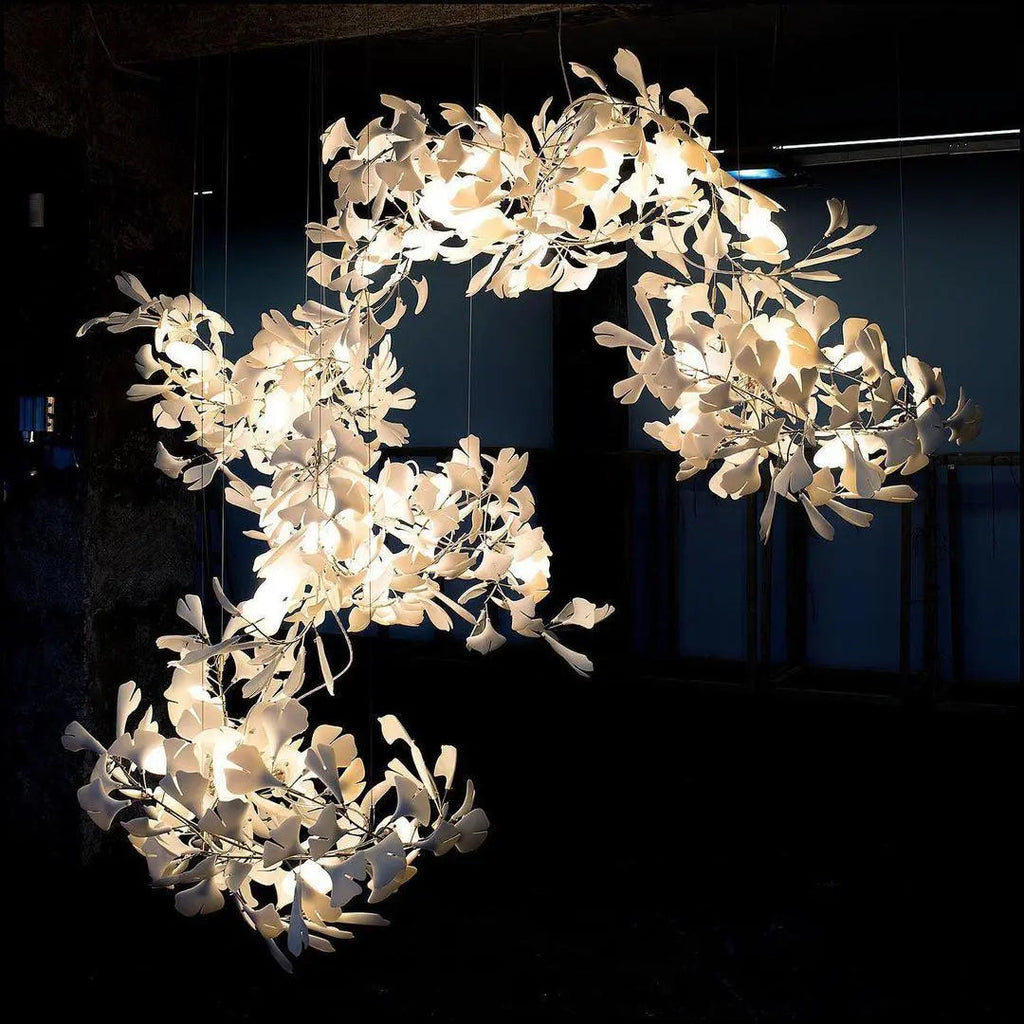 Lustre Floral Doré en Céramique