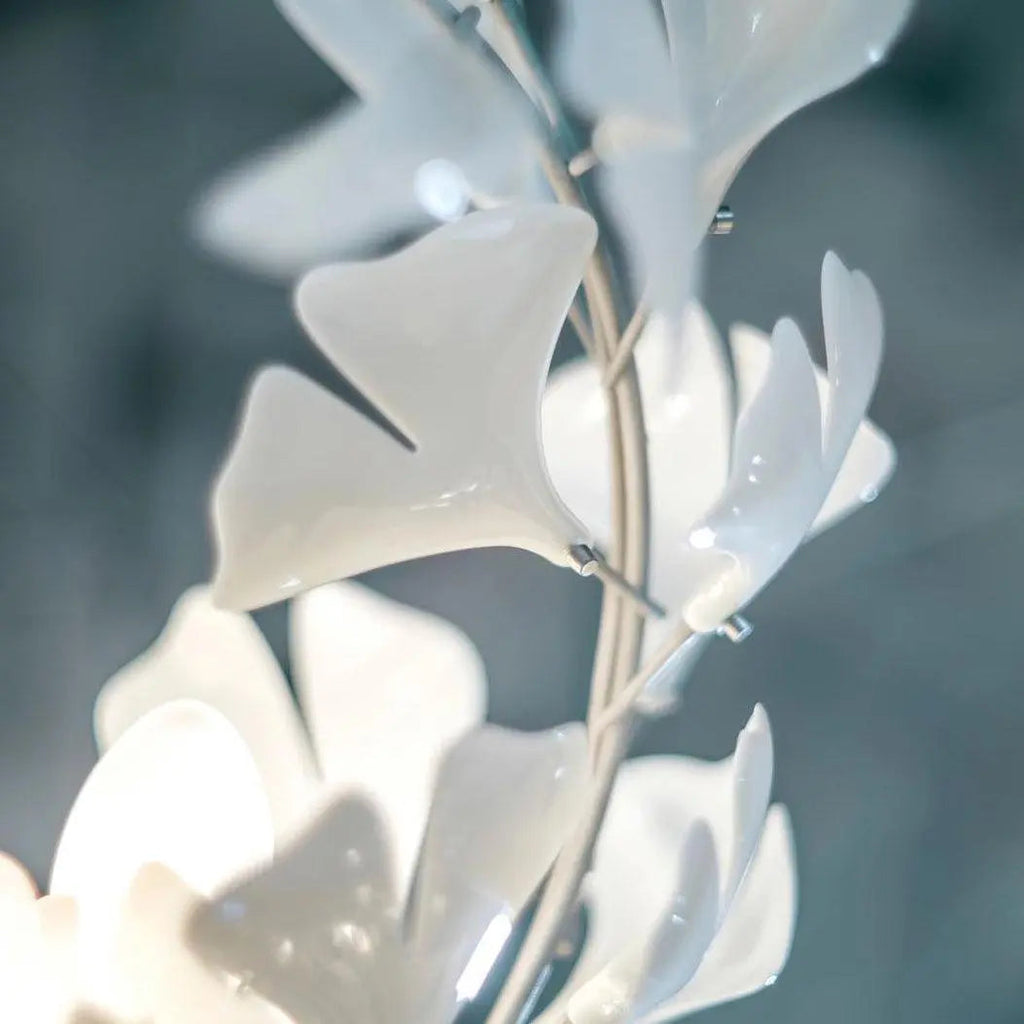 Lustre Floral Doré en Céramique