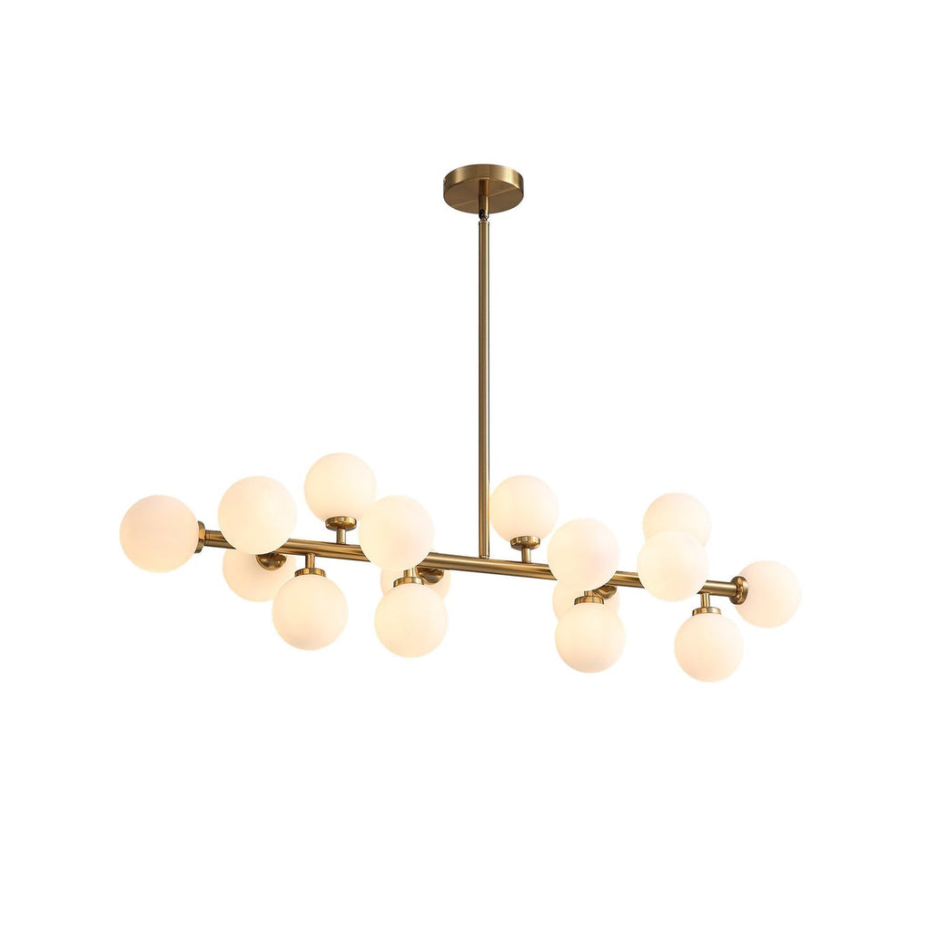 Lustre Rectangulaire Métal Salle à Manger Gris