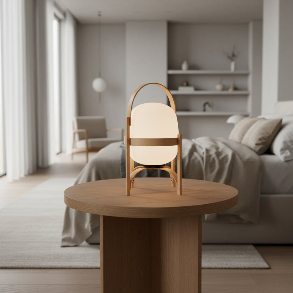 Lampe De Chevet Bois Style Japonais