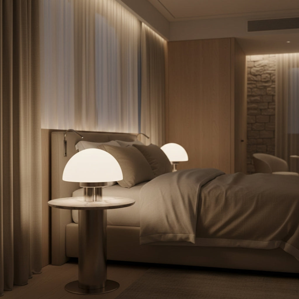 Lampe De Chevet Champignon Blanche