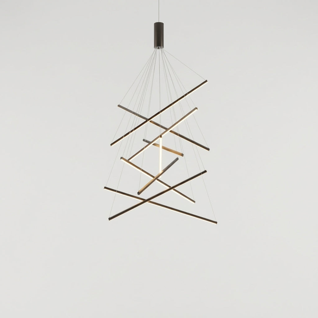 Lustre LED Design à Baguettes Métalliques