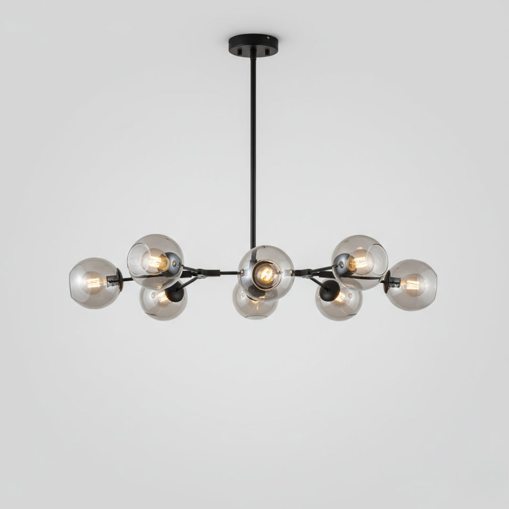 Lustre Beans LED en Métal et Verre Bullé