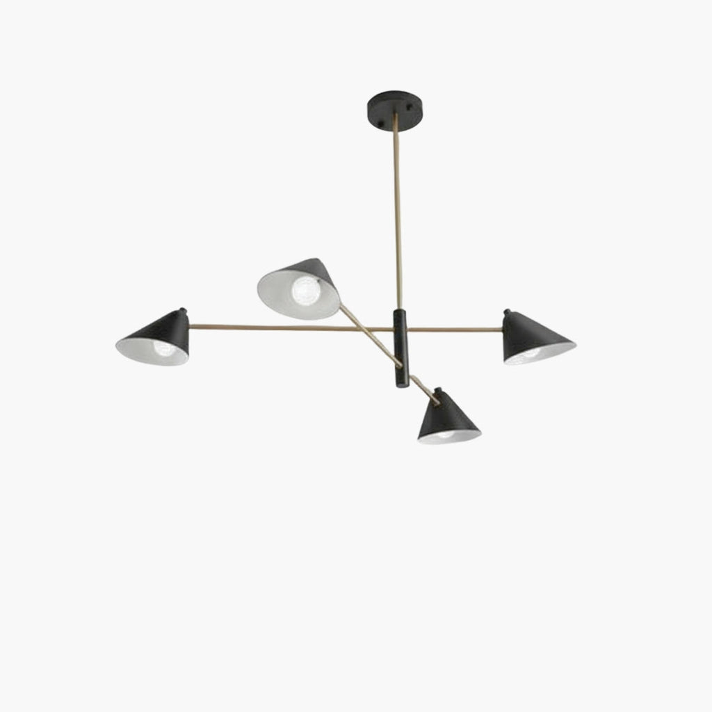Lustre LED design avec abat-jours triangulaires style Loft