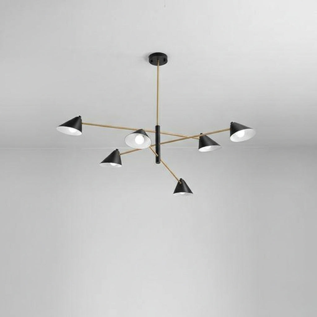 Lustre LED design avec abat-jours triangulaires style Loft