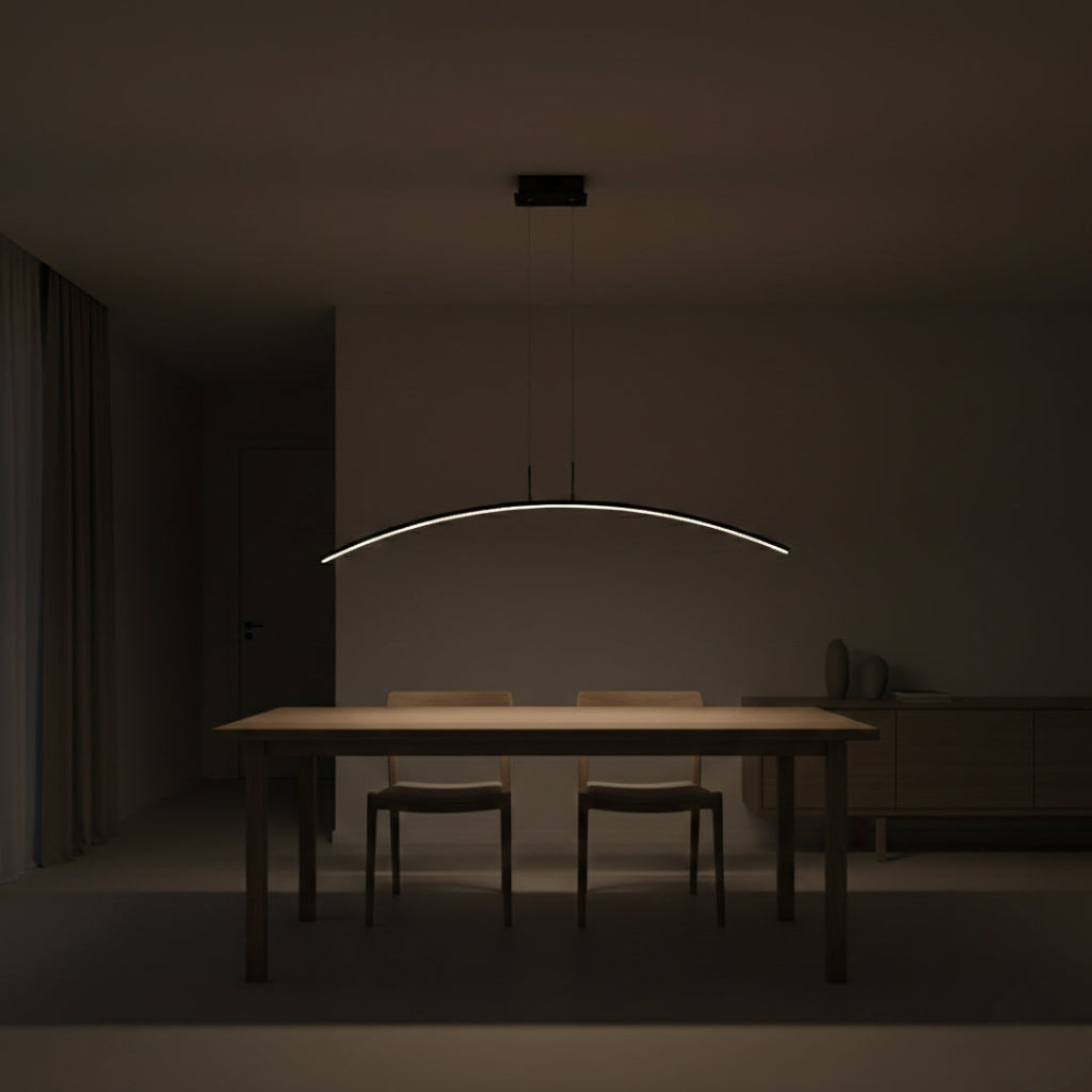 Lustre LED design moderne en arc de cercle – Élégance lumineuse