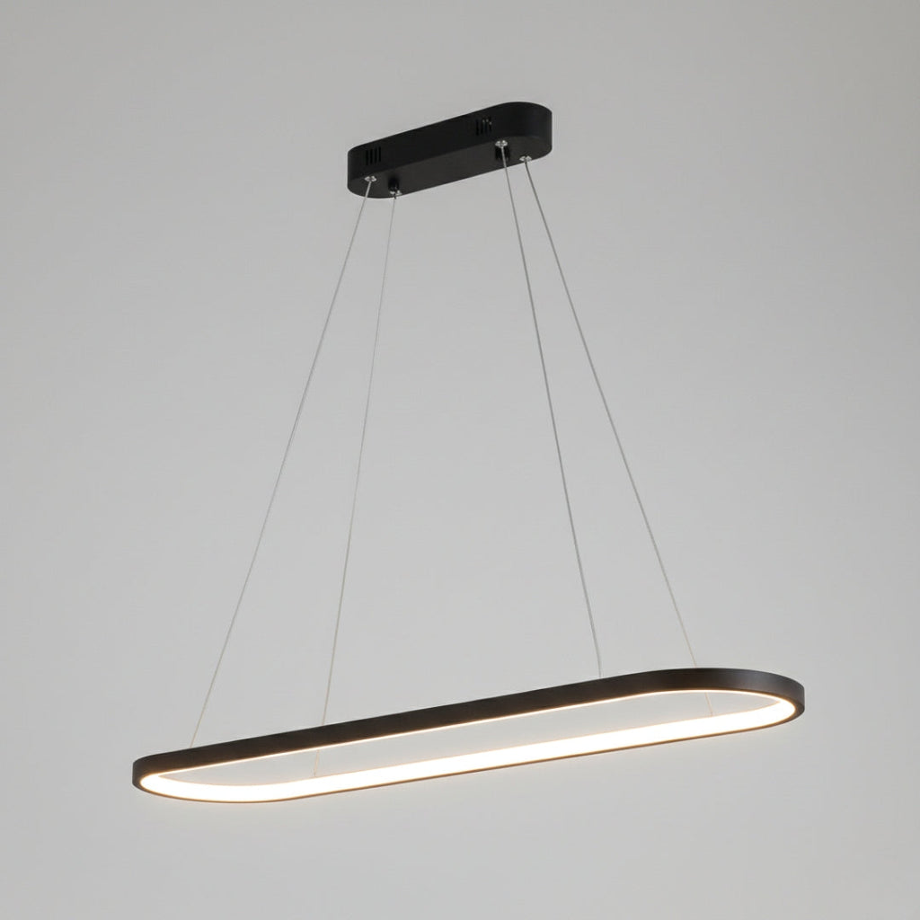 Lustre suspendu LED en aluminium au design arrondi