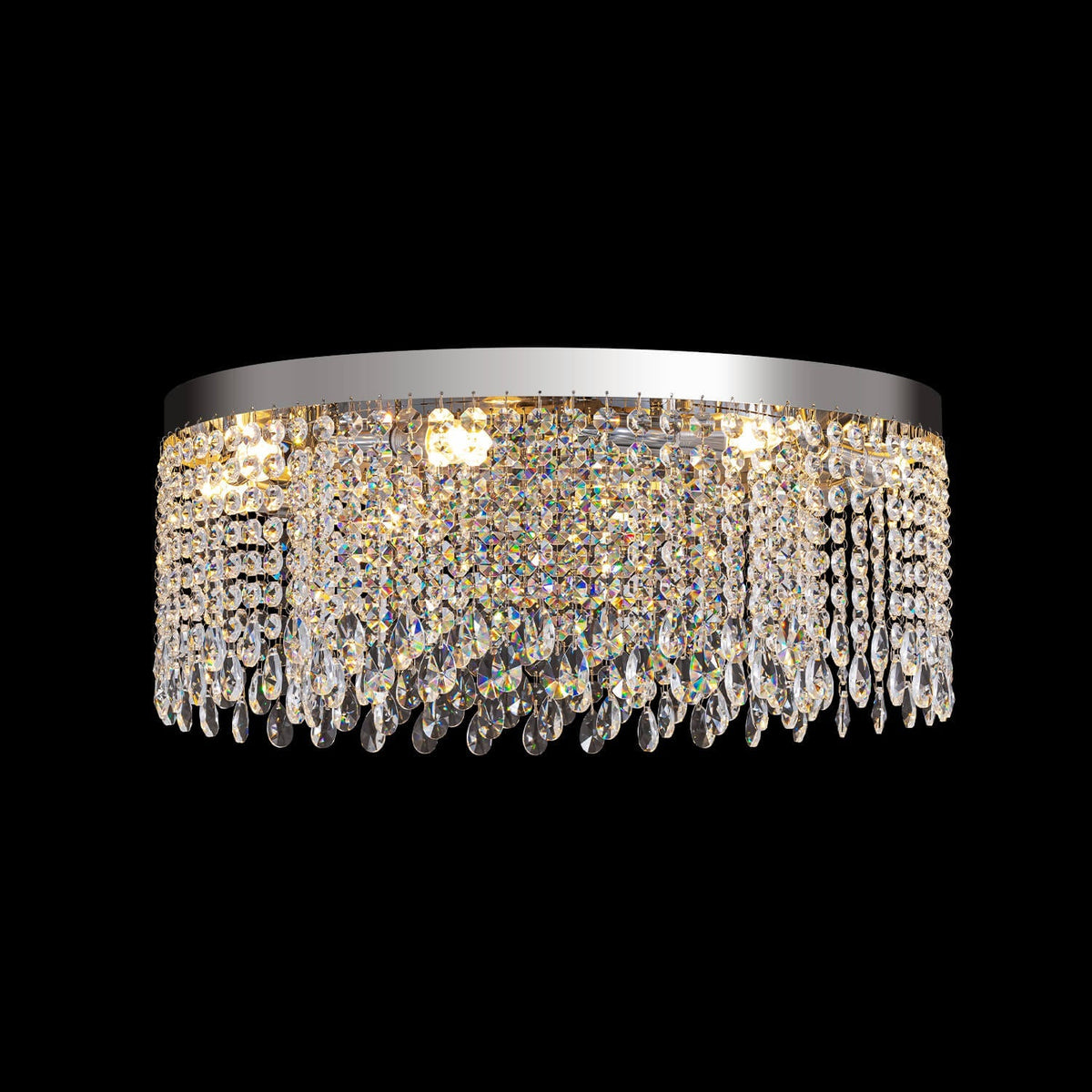 Plafonnier Cristal Rond Doré