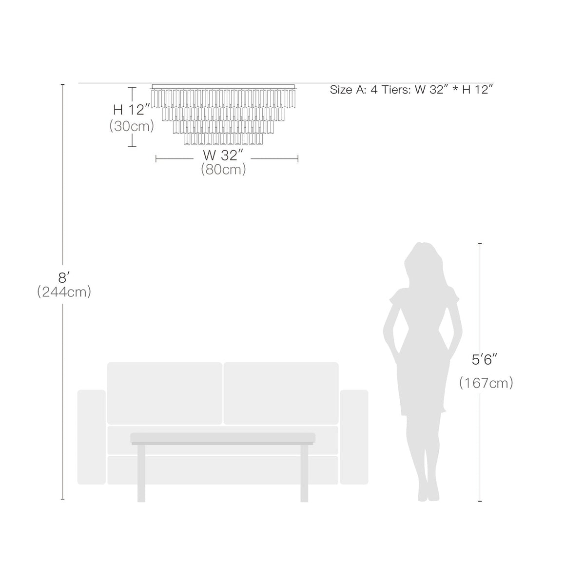 Lustre Rectangulaire Cristal Salle à Manger 15 Lumières