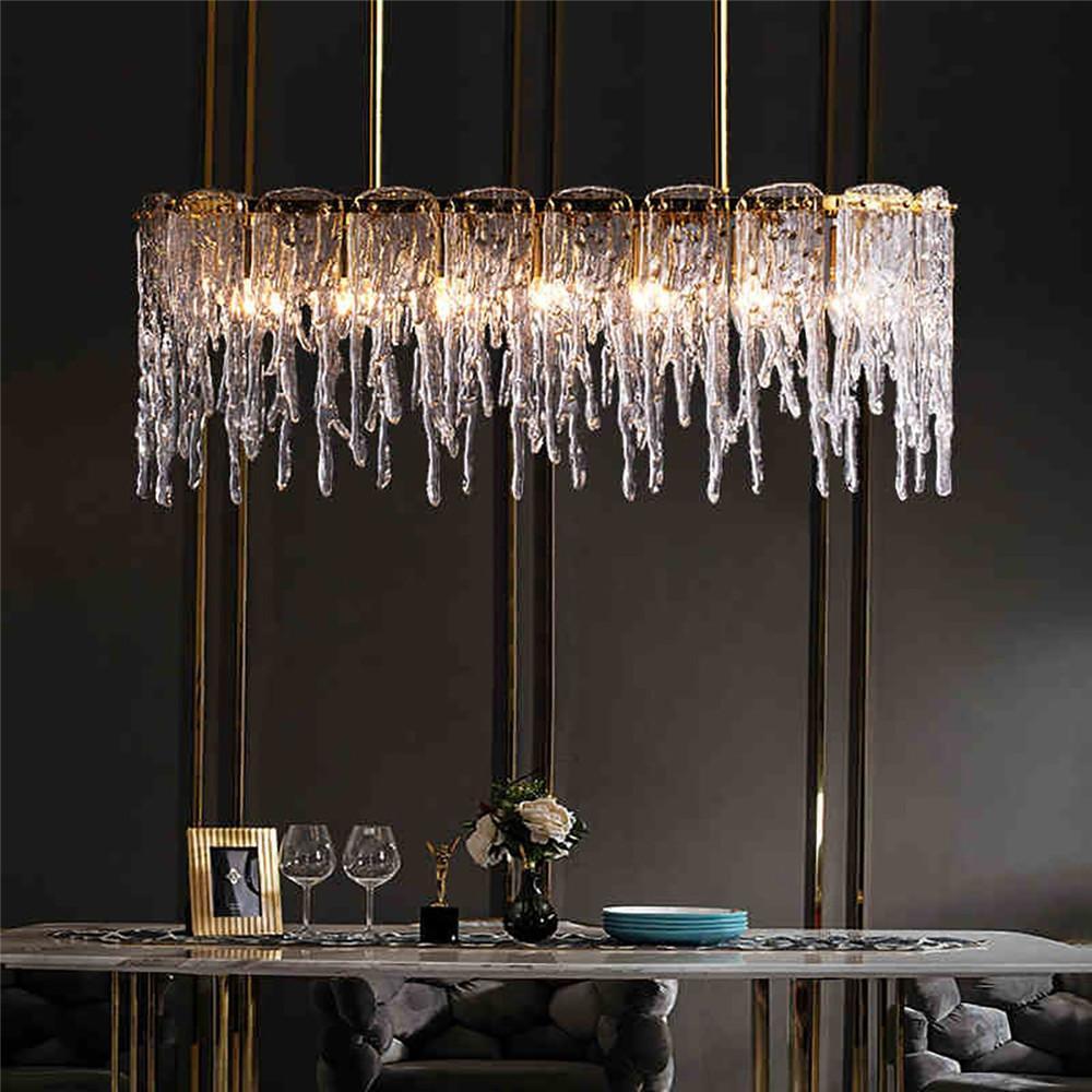 Lustre Rectangulaire Métal Doré