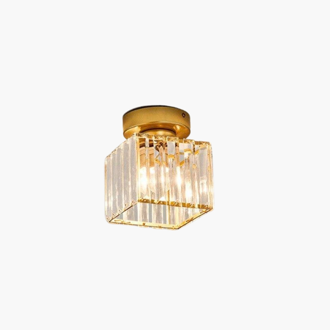 Plafonnier en Cristal Doré Design Moderne
