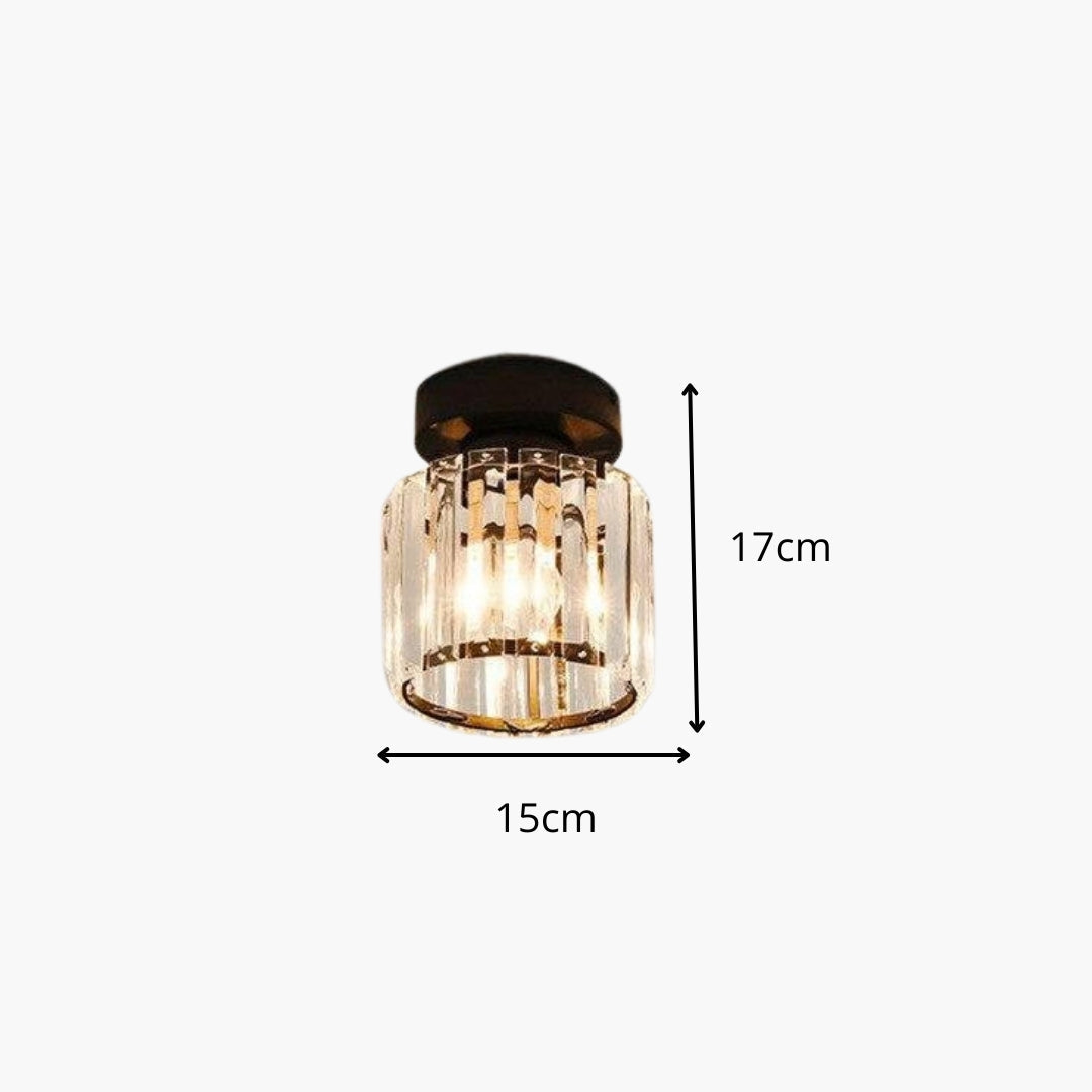 Plafonnier en Cristal Doré Design Moderne