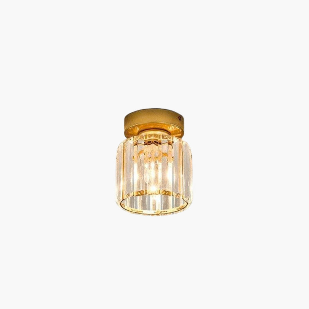 Plafonnier en Cristal Doré Design Moderne